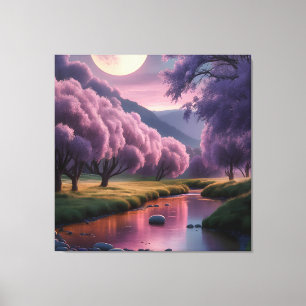 Impressão Em Tela Ilustração de Paisagem de Sonho Fantasia à Luz da 