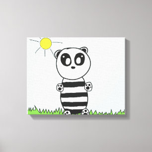 Impressão Em Tela Ilustração de Panda Fofo