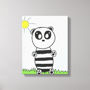 Impressão Em Tela Ilustração de Panda Fofo