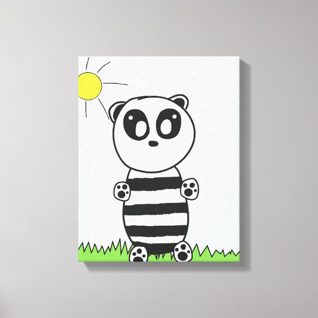 Impressão Em Tela Ilustração de Panda Fofo (Frente)