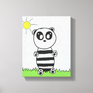 Impressão Em Tela Ilustração de Panda Fofo