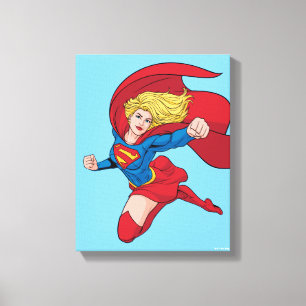 Impressão Em Tela Ilustração de Supergirl Voando para Cima