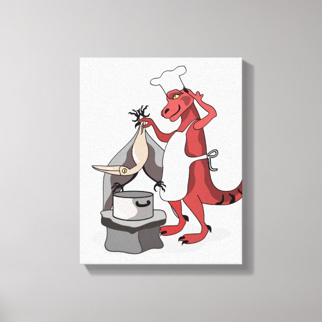 Impressão Em Tela Ilustração De Um Cozinhar De Chef Tyrannosaurus Re (Frente)