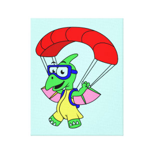 Impressão Em Tela Ilustração De Um Paraquedas Pterodactilo.
