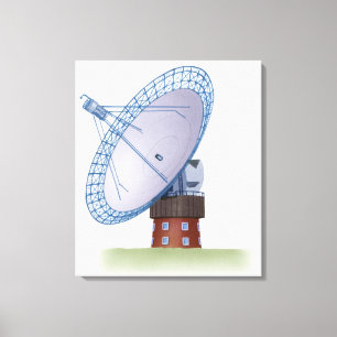Impressão Em Tela Ilustração de um telescópio de rádio