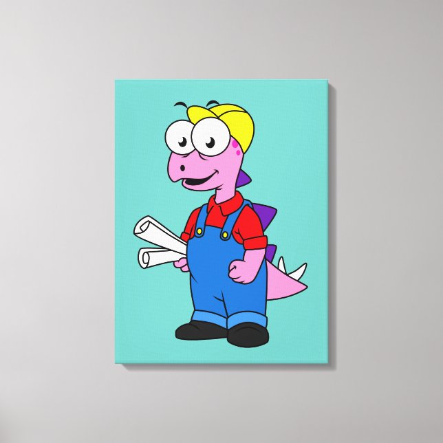 Impressão Em Tela Ilustração De Um Trabalhador De Construção De Steg (Frente)