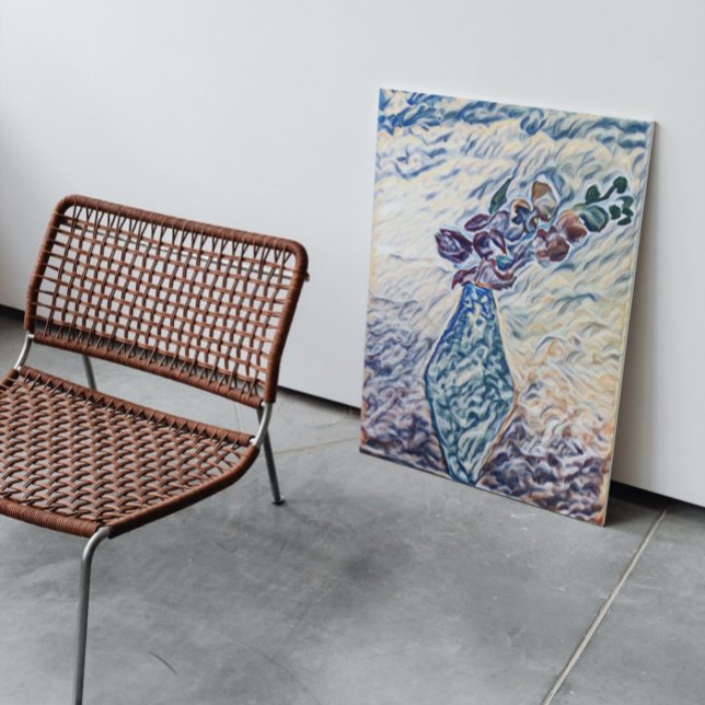 Impressão Em Tela Ilustração de Vaso Floral Texturizado Clássico (Criador carregado)