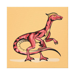 Impressão Em Tela Ilustração De Velociraptor.