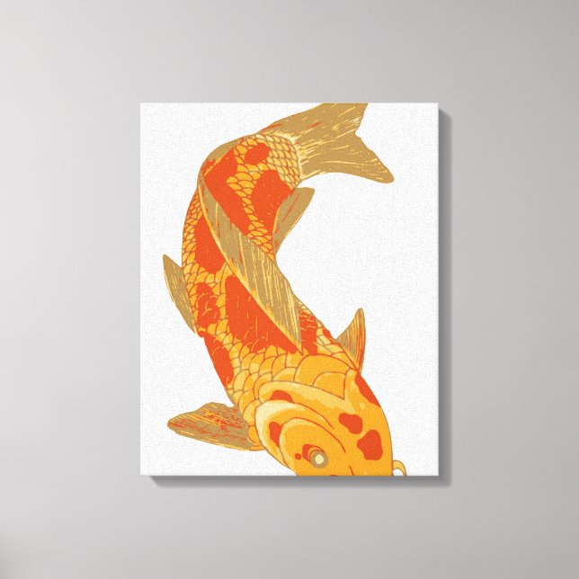 Impressão Em Tela Ilustração digital de Koi Carp (Frente)
