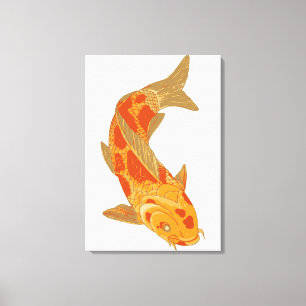 Impressão Em Tela Ilustração digital de Koi Carp