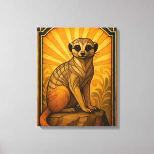 Impressão Em Tela Ilustração do Art Deco Meerkat