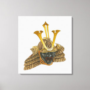 Impressão Em Tela Ilustração do capacete do século XVI do samurai