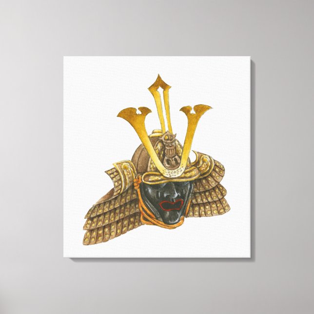 Impressão Em Tela Ilustração do capacete samurai do século XVI (Frente)