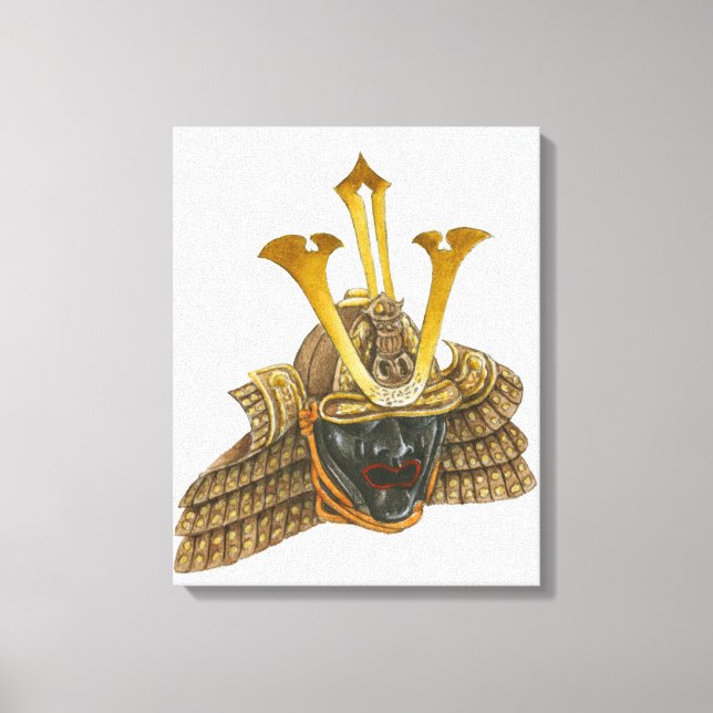 Impressão Em Tela Ilustração do capacete samurai do século XVI (Frente)