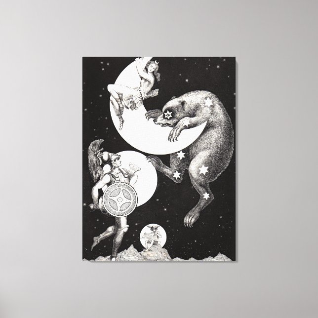 Impressão Em Tela Ilustração do Céu Lunar Universo Deus Noite (Frente)