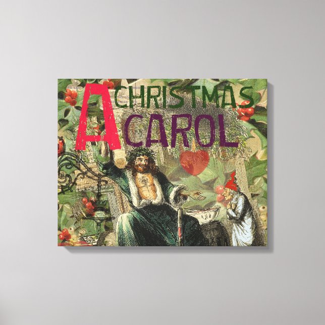 Impressão Em Tela Ilustração do Espírito do Natal Presente Scrooge (Frente)