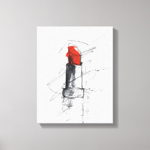Impressão Em Tela Ilustração do Lipstick vermelho - Maquiagem minima