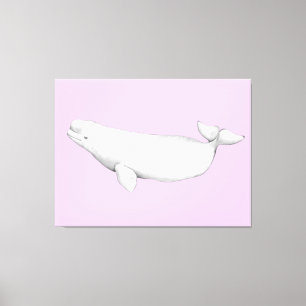 Impressão Em Tela Ilustração do Livro de Baleias Beluga, Cute Eleg