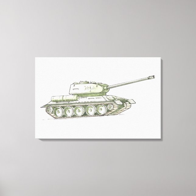 Impressão Em Tela Ilustração do tanque (Frente)