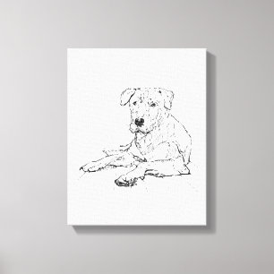 Impressão Em Tela Ilustração Minimalista de Amante de Cães Rottweile