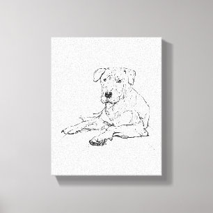 Impressão Em Tela Ilustração Minimalista de Amante de Cães Rottweile
