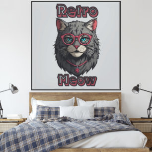 Impressão Em Tela Ilustração Minimalista de Cinzas Selvagens de Gato
