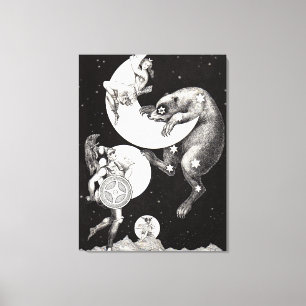 Impressão Em Tela Ilustração Noturna do Deus do Universo da Lua Cele