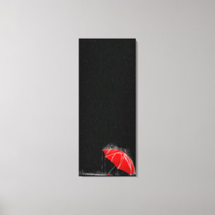 Impressão Em Tela Ilustração O Guarda-chuvas Vermelho Perdido em C