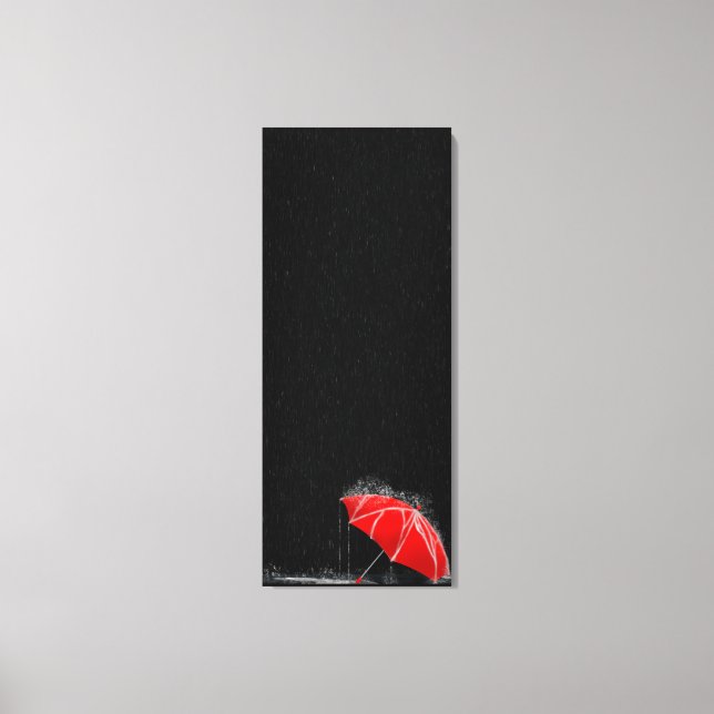 Impressão Em Tela Ilustração O Guarda-chuvas Vermelho Perdido em Chu (Frente)