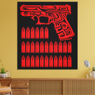 Impressão Em Tela Ilustração Tribal de Arma