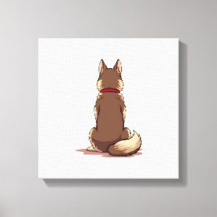 Impressão Em Tela Ilustração Vintage de Cachorro Husky Vista Posteri
