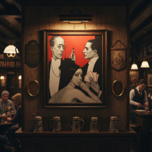 Impressão Em Tela Ilustração Vintage por W.T. Benda Drama Clássico