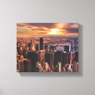 Impressão Em Tela Imagem da silhueta da cidade na tela