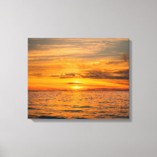 Impressão Em Tela Imagem do pôr do sol na praia em tela