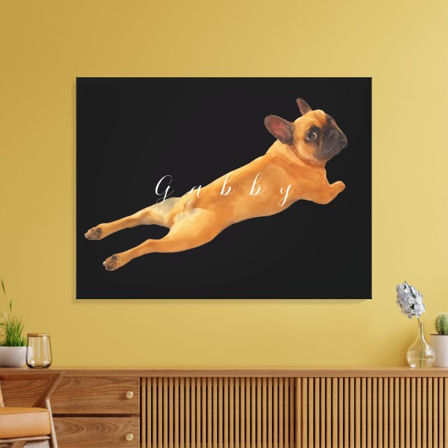 Impressão Em Tela Imagem e nome de cor d'água de Pet Grande (Insitu(Sala de estar))