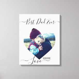 Impressão Em Tela Imagem e texto personalizados em forma de coração