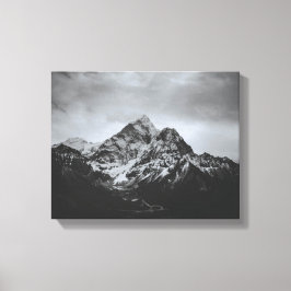 Impressão Em Tela Imagem em preto e branco de montanha nevada em tel