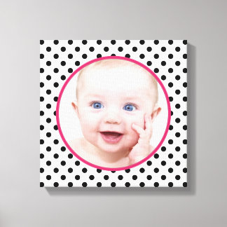 Impressão Em Tela Imagem Personalizada de Foto para Bebê de Bolinhas
