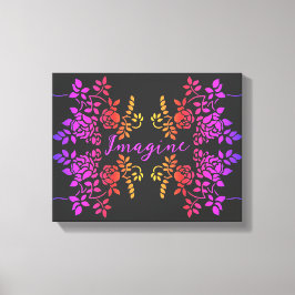 Impressão Em Tela Imagine as palavras Abstrato-inspiradoras Rosa