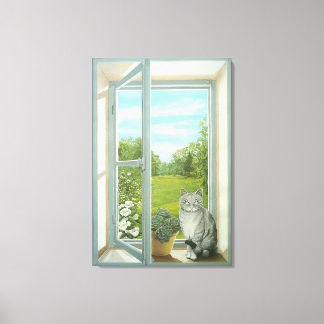 Impressão Em Tela Impressão da tela de desenho "Windows Garden View" (Frente)