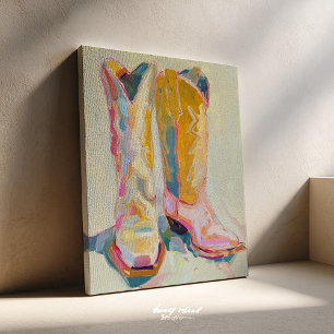 Impressão Em Tela Impressão de Pintura de Botas de Cowgirl Tela West