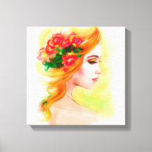 Impressão de tela belo retrato da mulher