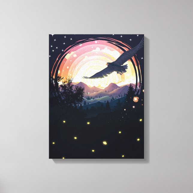 Impressão Em Tela Impressão de Tela de Águia Preta (Frente)