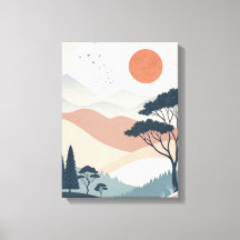 impressão de tela de desenho boho abstrato