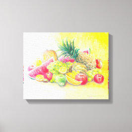 Impressão Em Tela Impressão de tela de frutas felizes