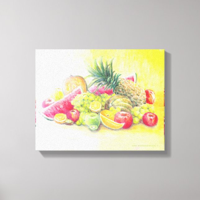 Impressão Em Tela Impressão de tela de frutas felizes (Frente)