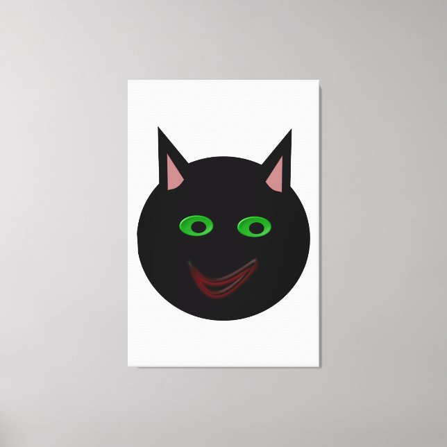 Impressão Em Tela Impressão de Tela de Gato Preto do Halloween (Frente)