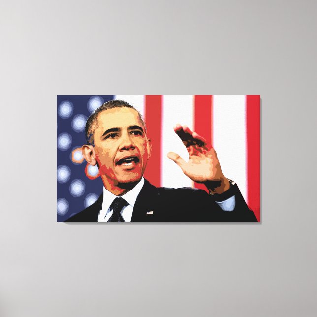 Impressão Em Tela Impressão de tela de retrato Icônica Obama (Frente)