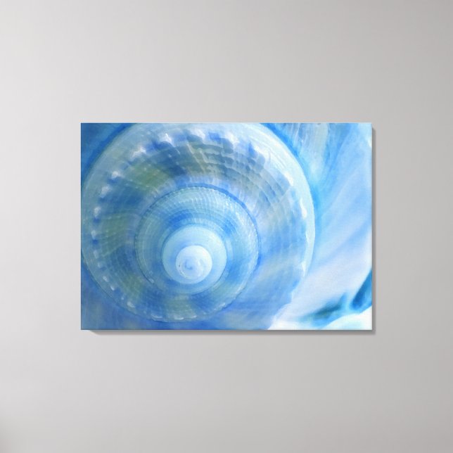 Impressão Em Tela Impressão de tela digital Abstrato de Shell azul (Frente)