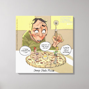 Impressão Em Tela Impressão de tela engraçada Filosofia Pizza Deep D